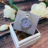  Shop Authentic Michael Kors Taryn Mother of Pearl Purple Dial Silver Steel Strap Watch For Women - MK6562 - Luxxuri