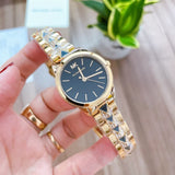  Shop Authentic Michael Kors Runway Mercer Quartz Black Dial Two Tone Steel Strap Watch For Women - MK6672 - Luxxuri