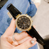  Shop Authentic Michael Kors Parker Chronograph Black Dial Black Leather Strap Watch For Women - MK6984 - Luxxuri