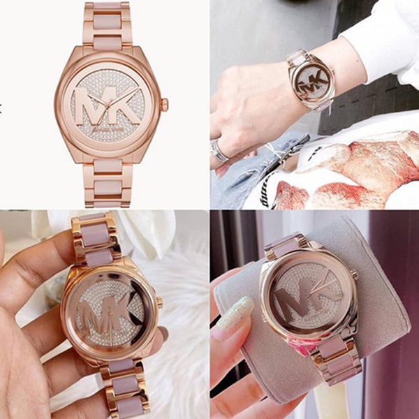  Shop Authentic Michael Kors Janelle Three Hand Rose Gold Dial Two Tone Steel Strap Watch For Women - MK7089 - Luxxuri