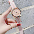  Shop Authentic Michael Kors Janelle Three Hand Rose Gold Dial Pink Rubber Strap Watch For Women - MK7139 - Luxxuri