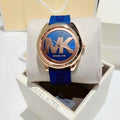  Shop Authentic Michael Kors Janelle Three Hand Blue Dial Blue Rubber Strap Watch For Women - MK7140 - Luxxuri