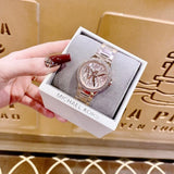  Shop Authentic Michael Kors Camille Three Hand Rose Gold Dial Rose Gold Steel Strap Watch For Women - MK7197 - Luxxuri