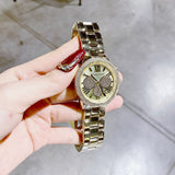  Shop Authentic Michael Kors Bryn Pavé Quartz Gold Dial Gold Steel Strap Watch For Women - MK7199 - Luxxuri