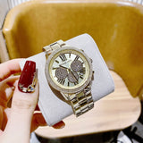  Shop Authentic Michael Kors Bryn Pavé Quartz Gold Dial Gold Steel Strap Watch For Women - MK7199 - Luxxuri