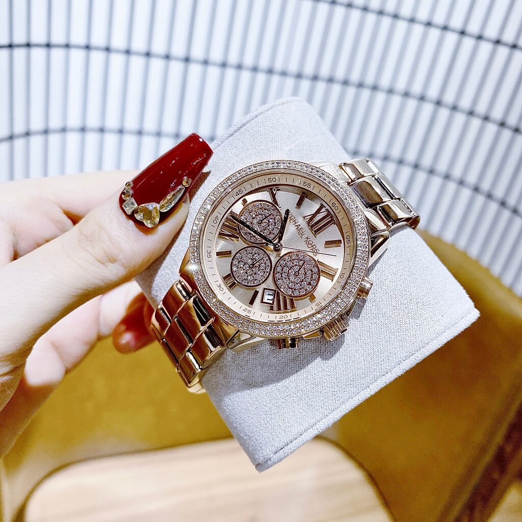  Shop Authentic Michael Kors Bryn Chronograph Rose Gold Dial Rose Gold Steel Strap Watch For Women - MK7200 - Luxxuri