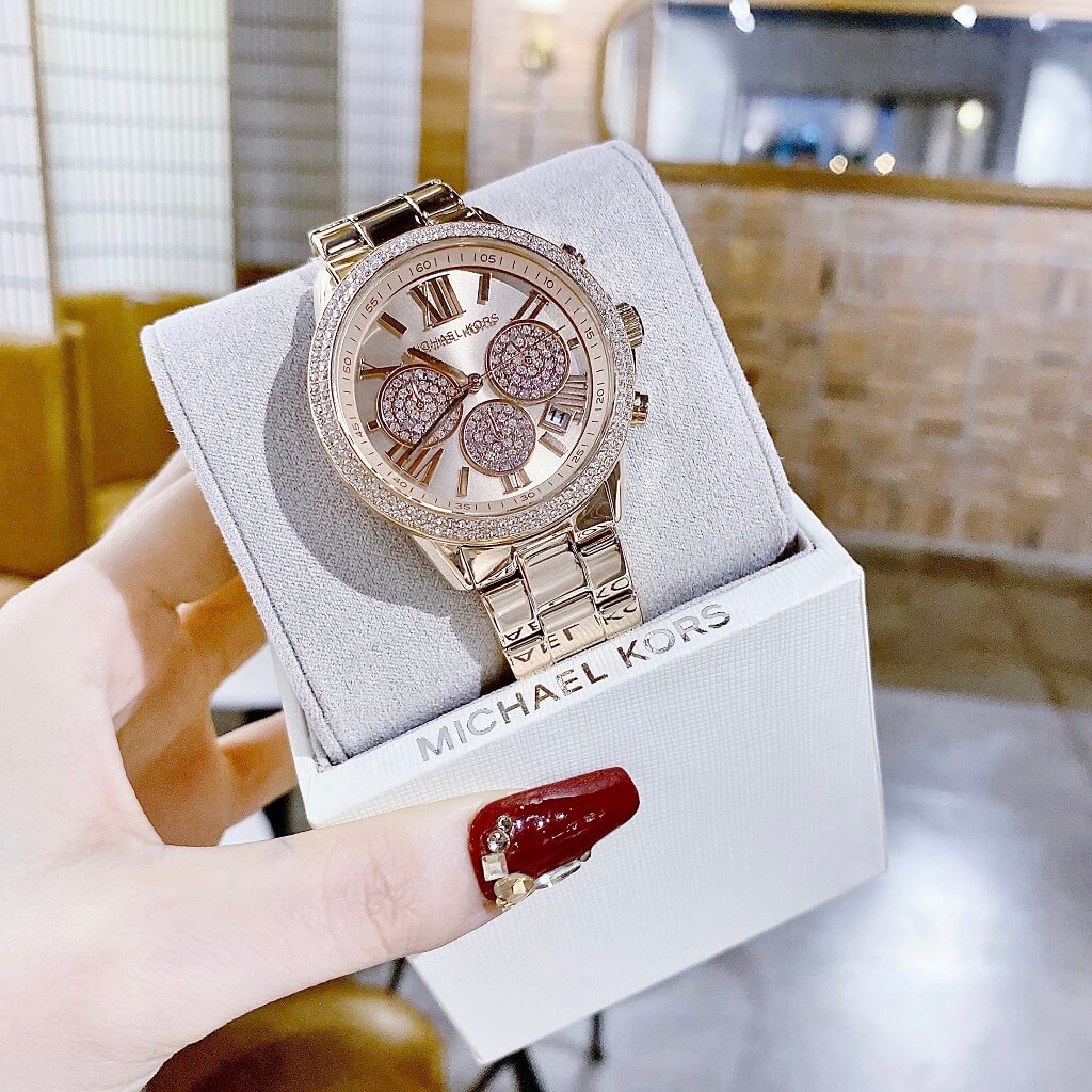  Shop Authentic Michael Kors Bryn Chronograph Rose Gold Dial Rose Gold Steel Strap Watch For Women - MK7200 - Luxxuri