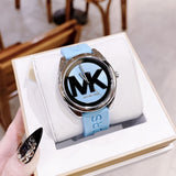  Shop Authentic Michael Kors Janelle Quartz Blue Dial Blue Rubber Strap Watch For Women - MK7350 - Luxxuri