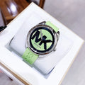  Shop Authentic Michael Kors Janelle Three Hand Neon Green Dial Neon Green Rubber Strap Watch For Women - MK7351 - Luxxuri