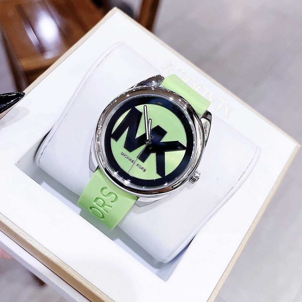  Shop Authentic Michael Kors Janelle Three Hand Neon Green Dial Neon Green Rubber Strap Watch For Women - MK7351 - Luxxuri