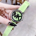  Shop Authentic Michael Kors Janelle Three Hand Neon Green Dial Neon Green Rubber Strap Watch For Women - MK7351 - Luxxuri