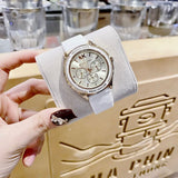  Shop Authentic Michael Kors Jessa Quartz Gold Dial White Silicone Strap Watch For Women - MK7267 - Luxxuri