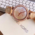 Michael Kors Parker Mother of Pearl Pink Dial Two Tone Steel Strap Watch for Women - MK6402