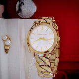  Shop Authentic Michael Kors Runway Three-Hand White Dial Gold Steel Strap Watch for Women - MK7472 - Luxxuri