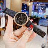 Shop Authentic Michael Kors Tibby Multifunction Black Dial Black Leather Strap Watch For Women - MK6968 - Luxxuri