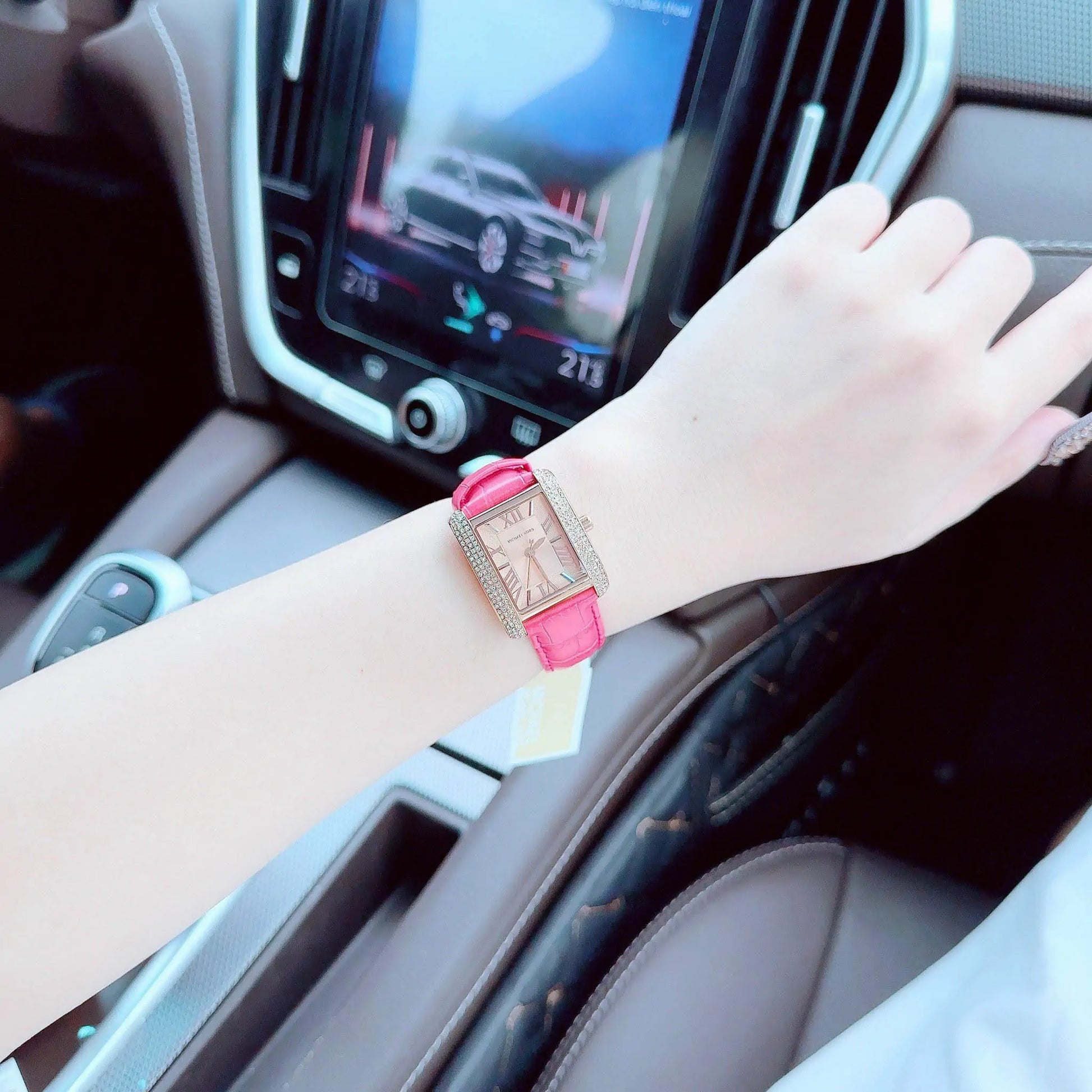  Shop Authentic Michael Kors Emery Quartz Diamonds Rose Gold Dial Pink Leather Strap Watch For Women - MK2984 - Luxxuri