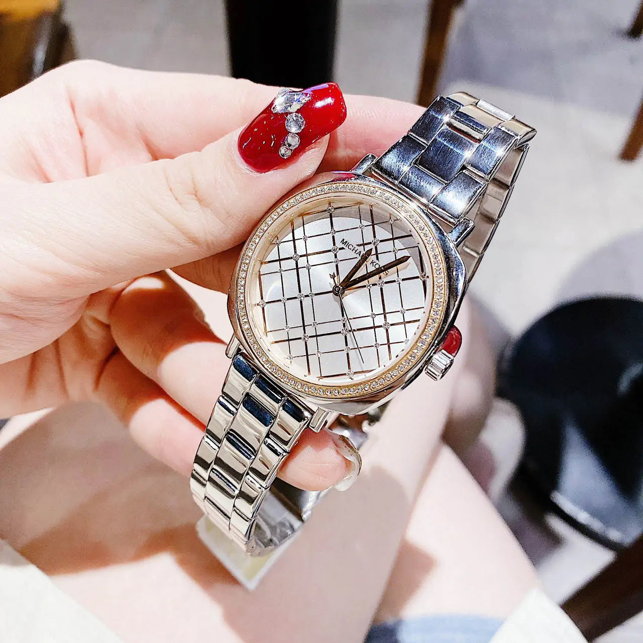  Shop Authentic Michael Kors Nia Quartz Silver Dial Silver Steel Strap Watch For Women - MK3988 - Luxxuri