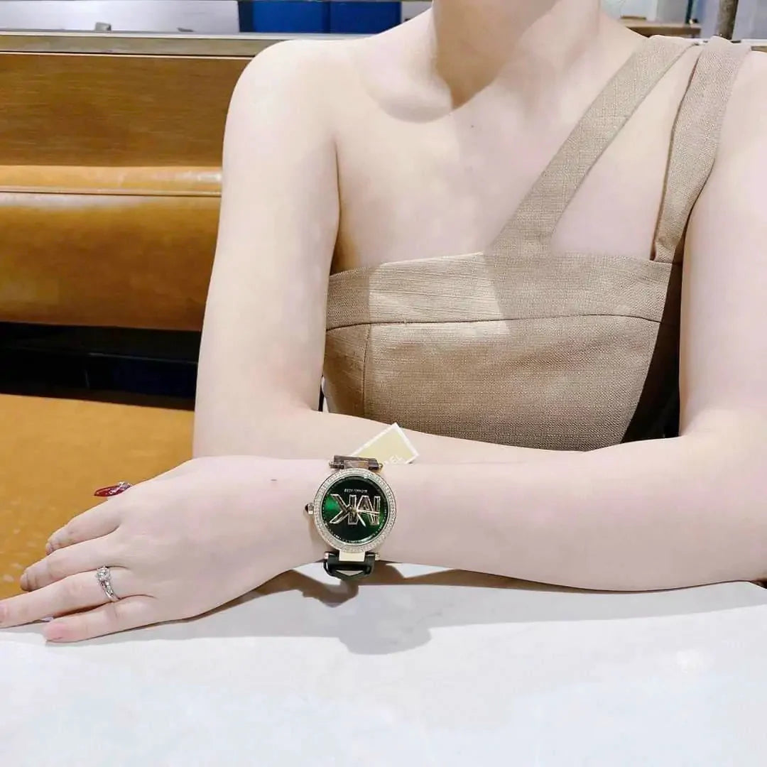  Shop Authentic Michael Kors Parker Green Dial Green Leather Strap Watch For Women - MK4724 - Luxxuri