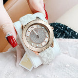  Shop Authentic Michael Kors Runway Quartz Rose Gold Dial White Leather Strap Watch For Women - MK6980 - Luxxuri