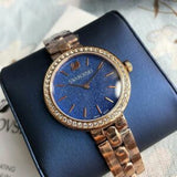  Shop Authentic Swarovski Daytime Glittering Blue Dial Rose Gold Steel Strap Watch for Women - 5182277 - Luxxuri