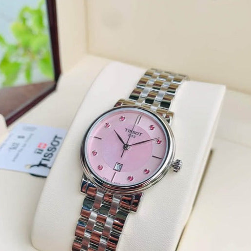  Shop Authentic Tissot T Classic Carson Premium Pink Dial Silver Steel Strap Watch for Women - T122.210.11.159.00 - Luxxuri