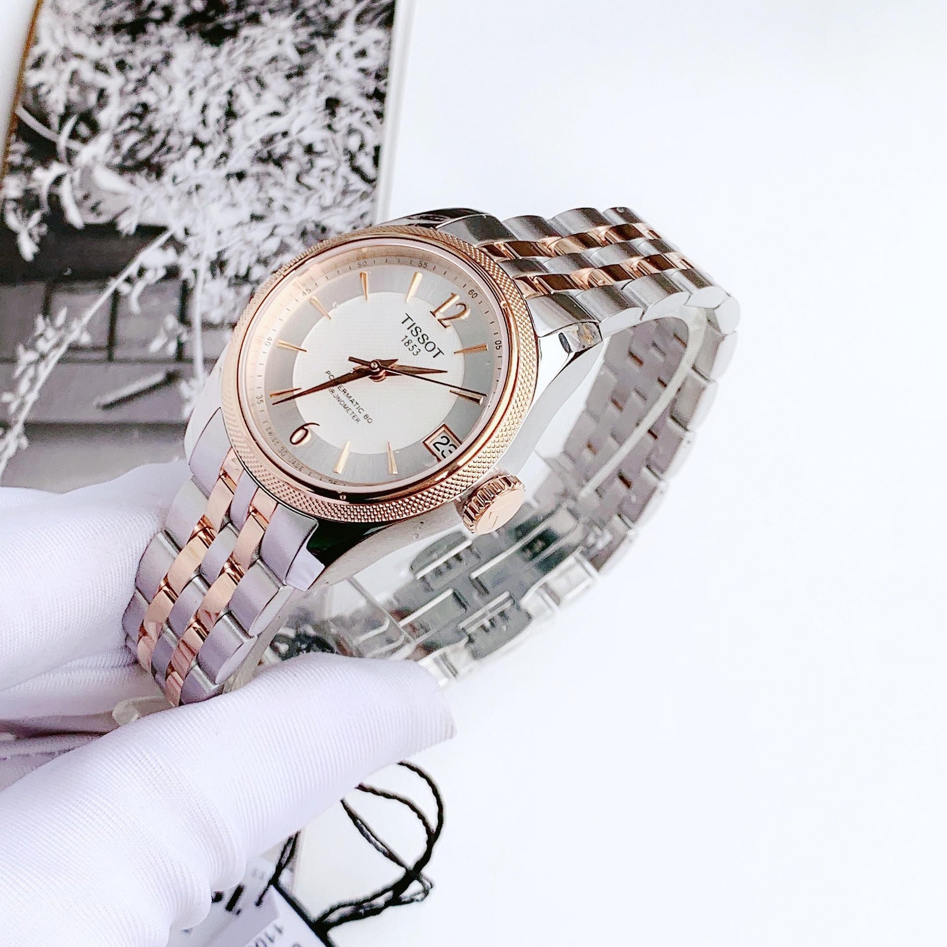  Shop Authentic Tissot Ballade Powermatic 80 Mother of Pearl Silver Dial Two Tone Steel Strap Watch For Women - T108.208.22.117.00 - Luxxuri