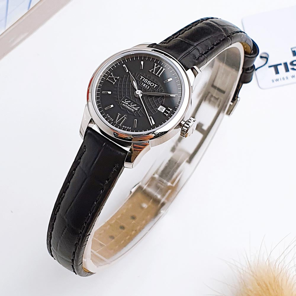  Shop Authentic Tissot Le Locle Automatic Lady Black Dial Black Leather Strap Watch for Women - T41.1.123.57 - Luxxuri