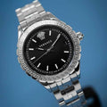  Shop Authentic Versace Hellenyium Black Dial Silver Steel Strap Watch for Women - V12020015 - Luxxuri