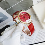  Shop Authentic Versace Greca Meander Red Dial Red Leather Strap Watch for Women - VELW00320 - Luxxuri