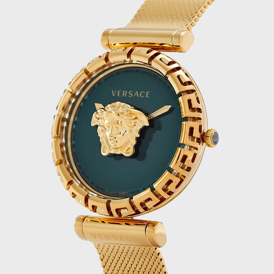Versace Palazzo Empire Greca Green Dial Gold Mesh Bracelet Watch for Women - VEDV00819