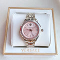  Shop Authentic Versace Hellenyium Pink Dial Silver Steel Strap Watch for Women - V12010015 - Luxxuri
