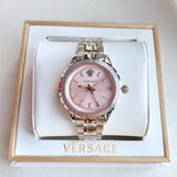  Shop Authentic Versace Hellenyium Pink Dial Silver Steel Strap Watch for Women - V12010015 - Luxxuri