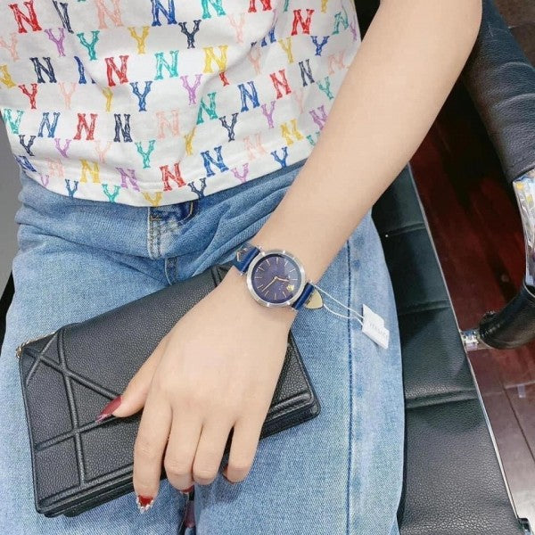  Shop Authentic Versace V-Twist Quartz Blue Dial Blue Leather Strap Watch for Women - VELS00119 - Luxxuri