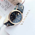  Shop Authentic Versace V-Twist Black Dial Black Leather Strap Watch for Women - VELS00619 - Luxxuri