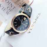  Shop Authentic Versace V-Twist Black Dial Black Leather Strap Watch for Women - VELS00619 - Luxxuri