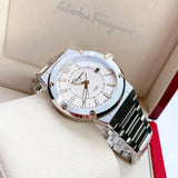  Shop Authentic Salvatore Ferragamo F-80 Classic Silver Dial Silver Steel Strap Watch for Men - SFHY02922 - Luxxuri