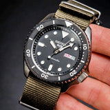  Shop Authentic Seiko 5 Sport Automatic Black Dial Green Nylon Strap Watch For Men - SRPD65K4 - Luxxuri