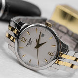  Shop Authentic Tissot T Classic Tradition White Dial Two Tone Mesh Bracelet Watch for Women - T063.210.22.037.00 - Luxxuri