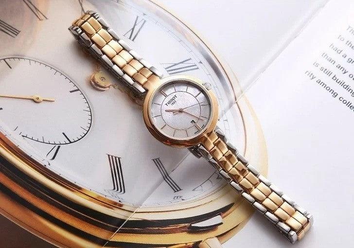  Shop Authentic Tissot T Lady Flamingo Mother of Pearl White Dial Two Tone Steel Strap Watch For Women - T094.210.22.111.00 - Luxxuri