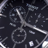  Shop Authentic Tissot T Classic PR 100 Chronograph Black Dial Silver Steel Strap Watch for Men - T101.417.11.051.00 - Luxxuri