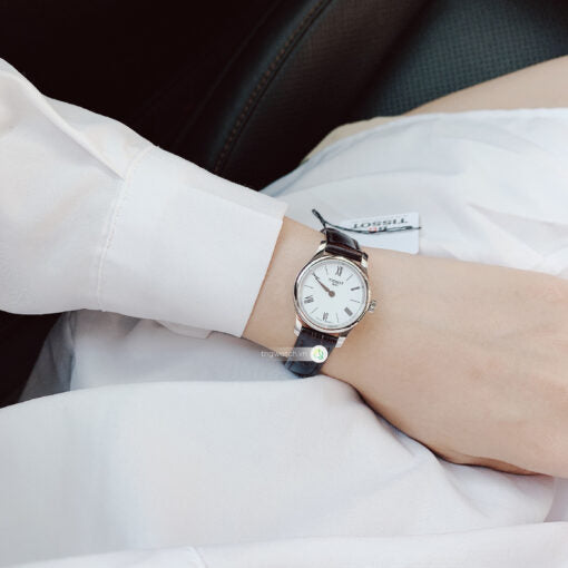 Shop Authentic Tissot Tradition 5.5 Lady Silver Dial Brown Leather Strap Watch for Women - T063.009.16.018.00 - Luxxuri