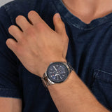  Shop Authentic Tommy Hilfiger Austin Blue Dial Silver Steel Strap Watch for Men - 1791640 - Luxxuri