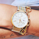  Shop Authentic Tommy Hilfiger Jenna Quartz White Dial Two Tone Mesh Bracelet Watch for Women  - 1782074 - Luxxuri