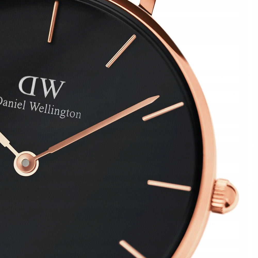  Shop Authentic Daniel Wellington Classic Petite Bondi Black Dial White Leather Strap Watch For Women - DW00100283 - Luxxuri
