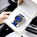  Shop Authentic Versace Chain Reaction Quartz Blue Dial Blue & Black Leather Strap Watch for Men - VEDY00119 - Luxxuri