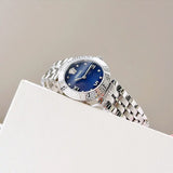  Shop Authentic Versace Daphnis Analog Blue Dial Silver Steel Strap Watch for Women - VEOCA0124 - Luxxuri