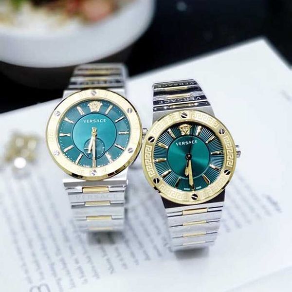  Shop Authentic Versace Greca Green Dial Silver Steel Strap Watch for Women - VEVH00720 - Luxxuri