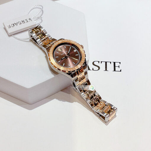 Shop Authentic Versace Hellenyium Brown Dial Two Tone Steel Strap Watch for Women - V12040015 - Luxxuri