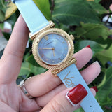  Shop Authentic Versace V-Motif Grey Dial Blue Leather Strap Watch for Women - VERE00318 - Luxxuri