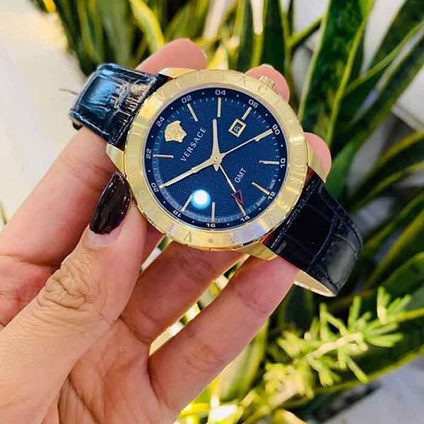  Shop Authentic Versace Univers Navy Blue Dial Navy Blue Leather Strap Watch for Men - VEBK00318 - Luxxuri